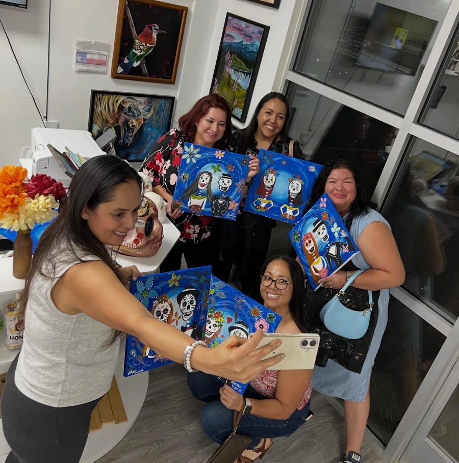 Paint and sip social event in El Paso at Crafty Art Studios